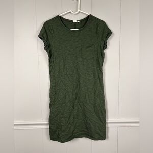 GAP Olive Green Pocket Small Cotton Jersey Tshirt Dress Casual Basic Everyday